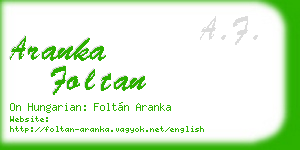 aranka foltan business card
